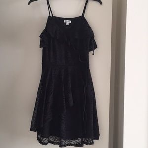 Lace black of the shoulder dress
